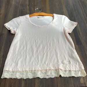 Odd Molly Lace Hem T-Shirt Top EUC Sz 0